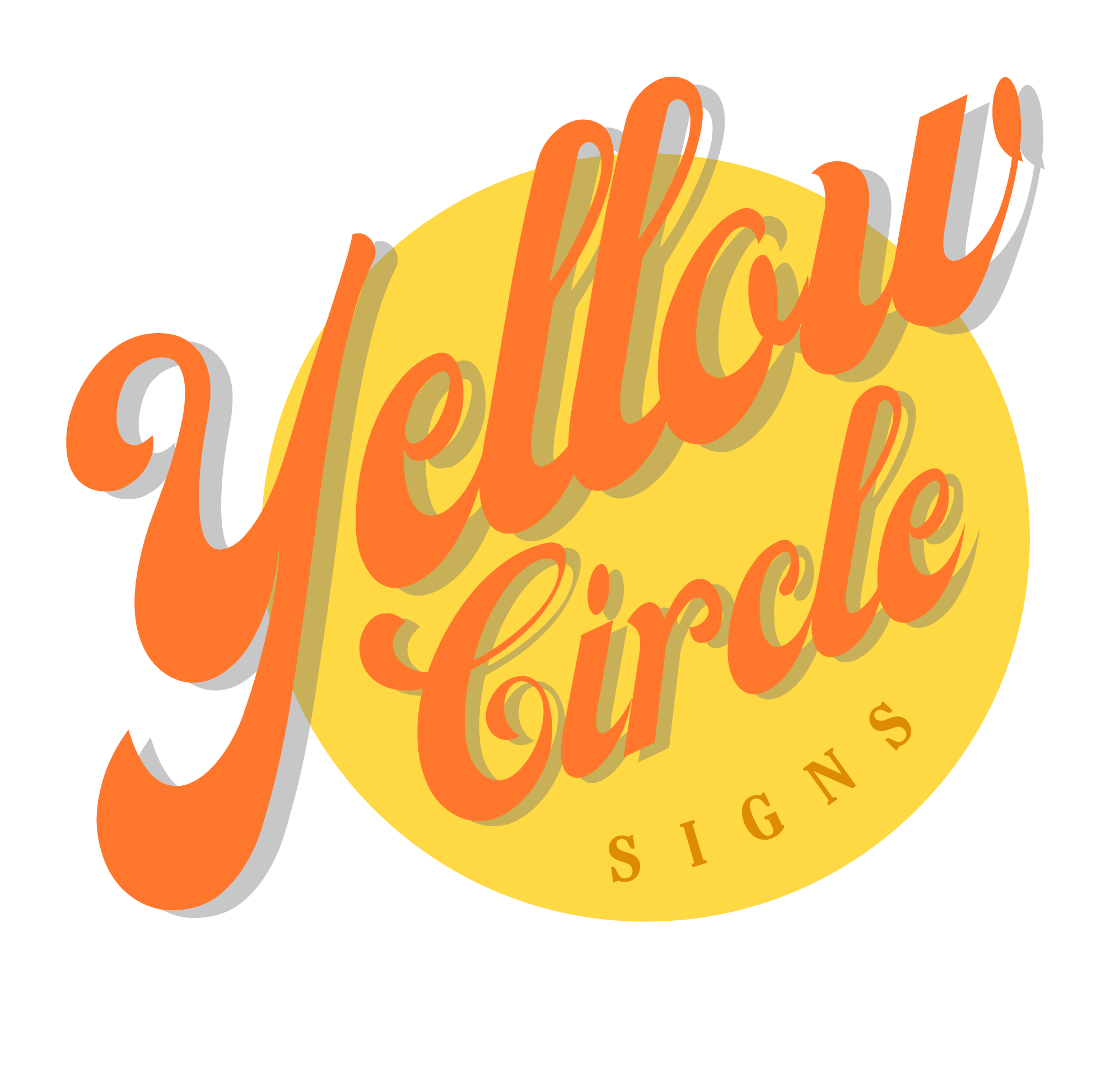 Yellow Circle Signs Logo